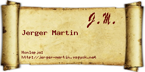 Jerger Martin névjegykártya